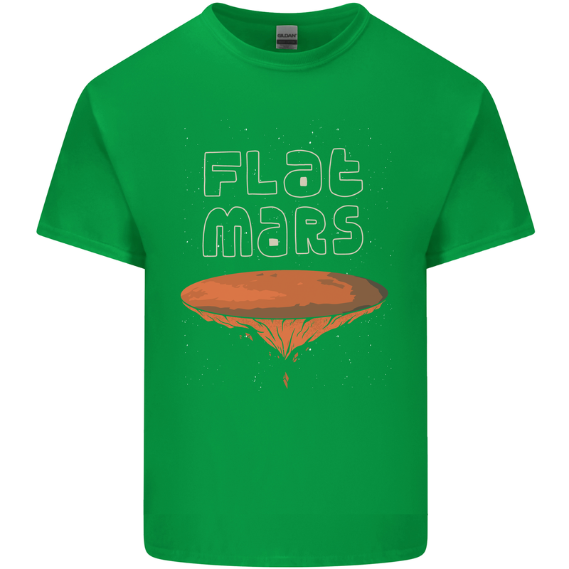 Flat Planet Mars Mens Cotton T-Shirt Tee Top Irish Green