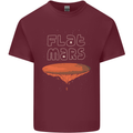 Flat Planet Mars Mens Cotton T-Shirt Tee Top Maroon