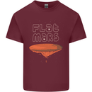 Flat Planet Mars Mens Cotton T-Shirt Tee Top Maroon