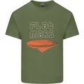 Flat Planet Mars Mens Cotton T-Shirt Tee Top Military Green