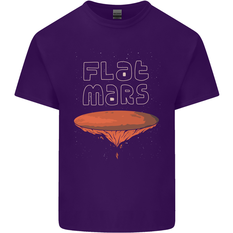 Flat Planet Mars Mens Cotton T-Shirt Tee Top Purple