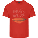 Flat Planet Mars Mens Cotton T-Shirt Tee Top Red