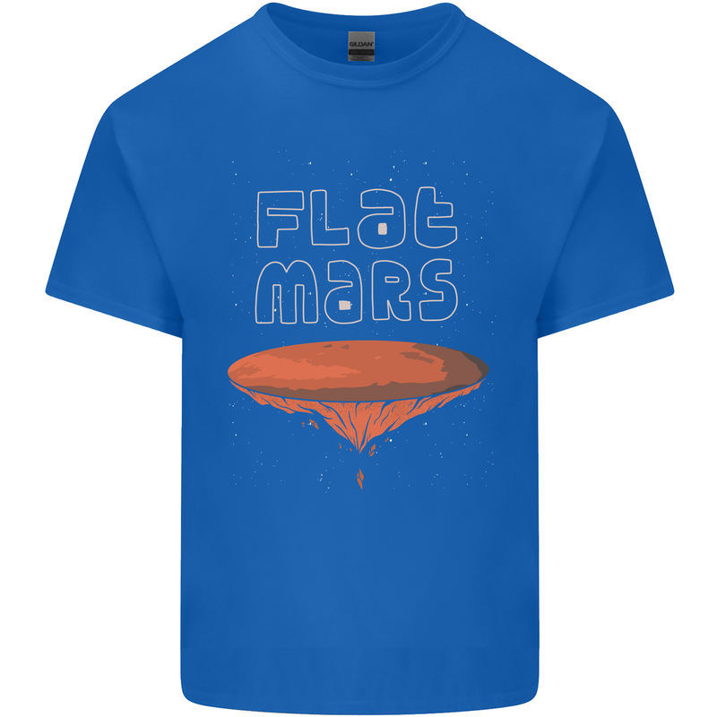Flat Planet Mars Mens Cotton T-Shirt Tee Top Royal Blue