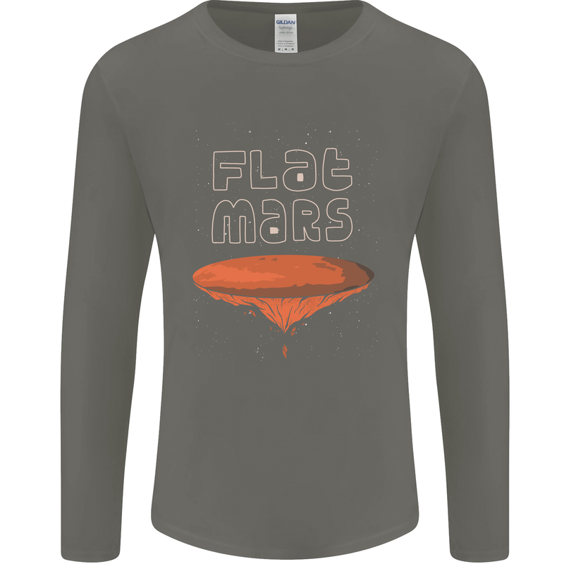 Flat Planet Mars Mens Long Sleeve T-Shirt Charcoal