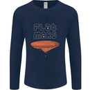 Flat Planet Mars Mens Long Sleeve T-Shirt Navy Blue