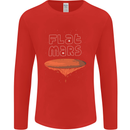 Flat Planet Mars Mens Long Sleeve T-Shirt Red