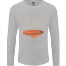 Flat Planet Mars Mens Long Sleeve T-Shirt Sports Grey
