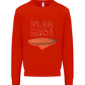 Flat Planet Mars Mens Sweatshirt Jumper Bright Red