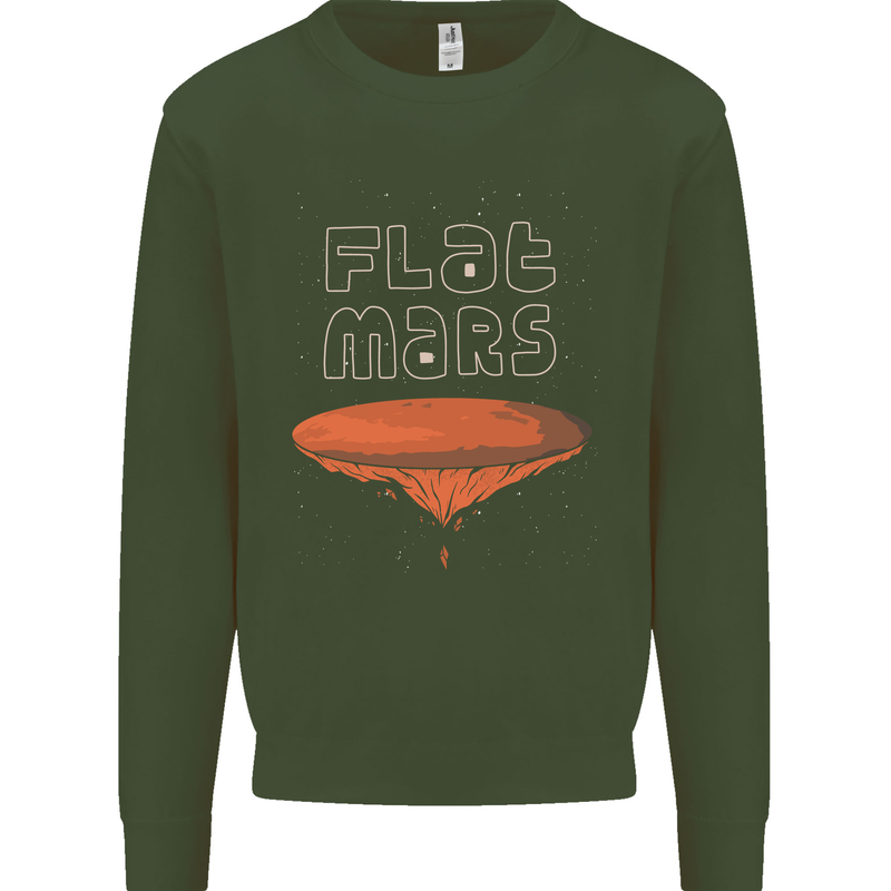 Flat Planet Mars Mens Sweatshirt Jumper Forest Green