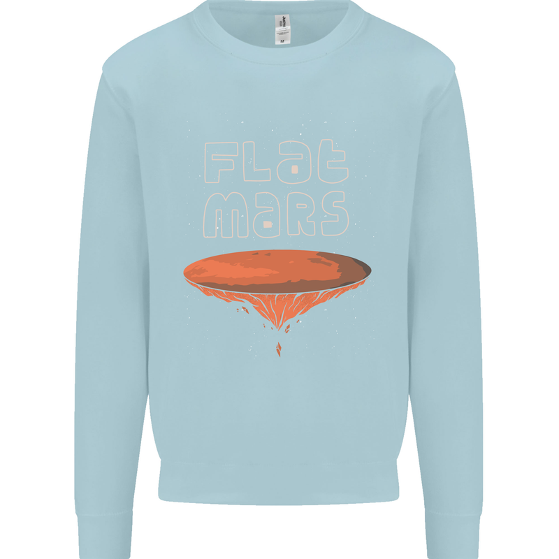 Flat Planet Mars Mens Sweatshirt Jumper Light Blue