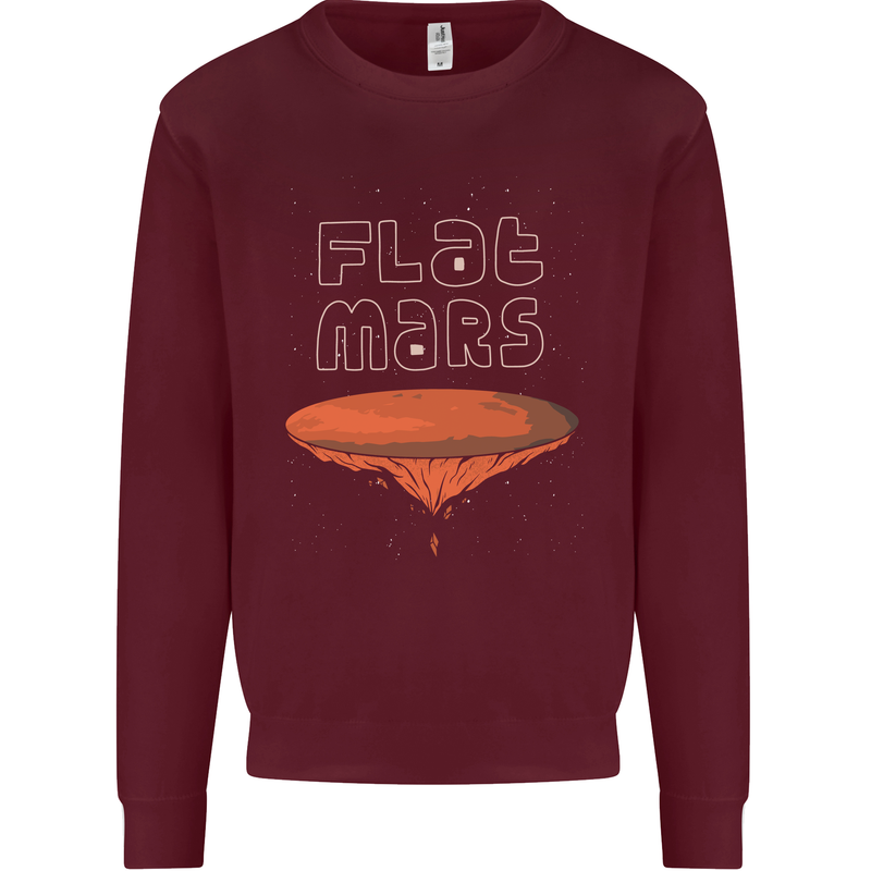 Flat Planet Mars Mens Sweatshirt Jumper Maroon