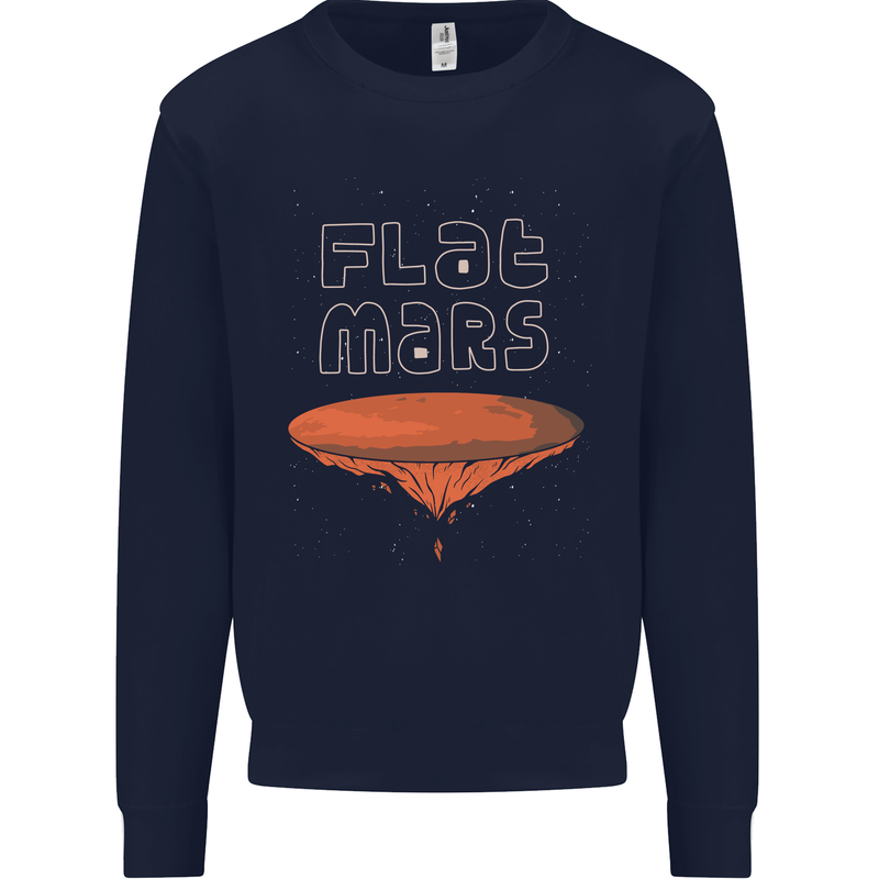 Flat Planet Mars Mens Sweatshirt Jumper Navy Blue