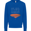Flat Planet Mars Mens Sweatshirt Jumper Royal Blue