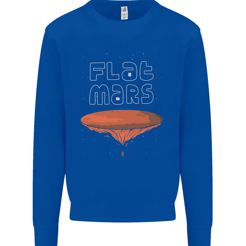 Flat Planet Mars Mens Sweatshirt Jumper Royal Blue