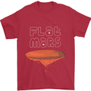 Flat Planet Mars Mens T-Shirt Cotton Gildan Red