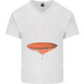 Flat Planet Mars Mens V-Neck Cotton T-Shirt White