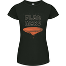 Flat Planet Mars Womens Petite Cut T-Shirt Black