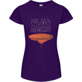 Flat Planet Mars Womens Petite Cut T-Shirt Purple
