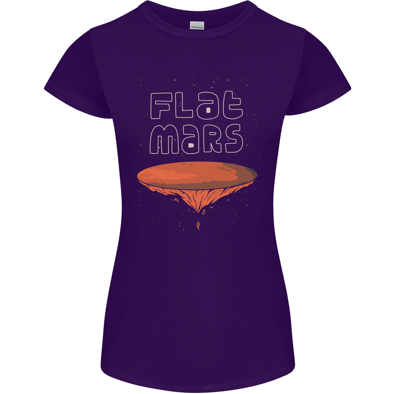 Flat Planet Mars Womens Petite Cut T-Shirt Purple