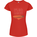 Flat Planet Mars Womens Petite Cut T-Shirt Red