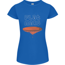 Flat Planet Mars Womens Petite Cut T-Shirt Royal Blue