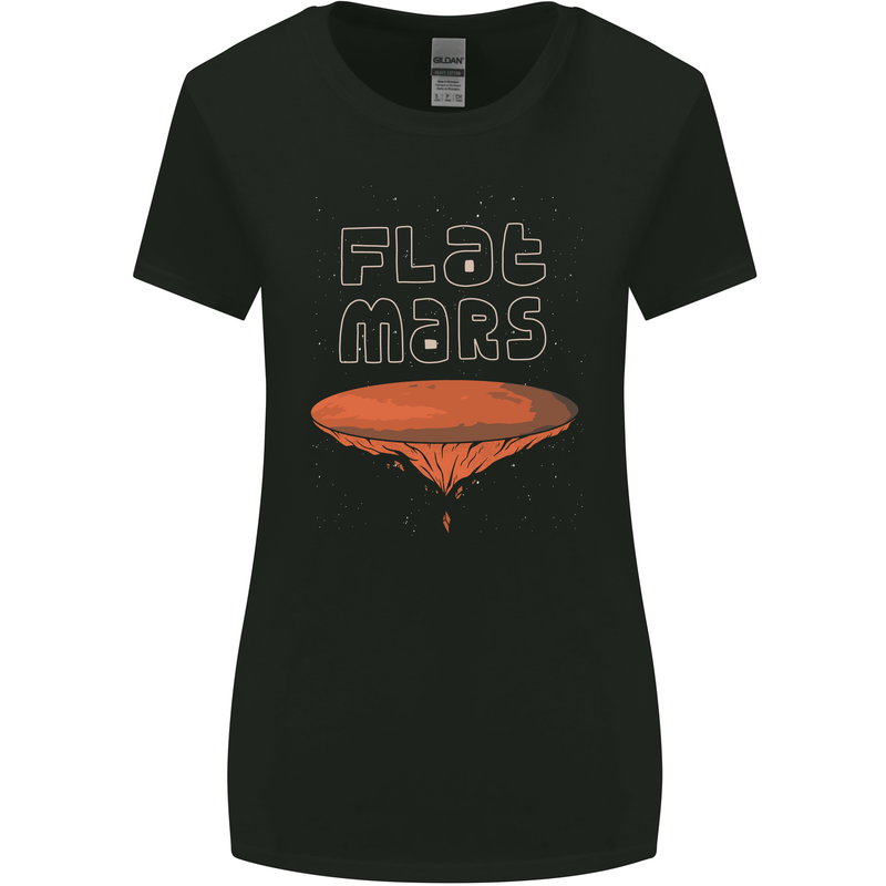 Flat Planet Mars Womens Wider Cut T-Shirt Black