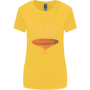 Flat Planet Mars Womens Wider Cut T-Shirt Yellow