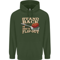 Flip Out Funny BBQ Grill Childrens Kids Hoodie Forest Green