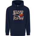 Flip Out Funny BBQ Grill Childrens Kids Hoodie Navy Blue