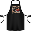 Flip Out Funny BBQ Grill Cotton Apron 100% Organic Black