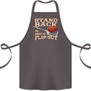 Flip Out Funny BBQ Grill Cotton Apron 100% Organic Dark Grey