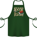 Flip Out Funny BBQ Grill Cotton Apron 100% Organic Forest Green