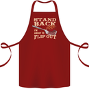 Flip Out Funny BBQ Grill Cotton Apron 100% Organic Maroon