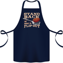Flip Out Funny BBQ Grill Cotton Apron 100% Organic Navy Blue