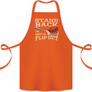 Flip Out Funny BBQ Grill Cotton Apron 100% Organic Orange