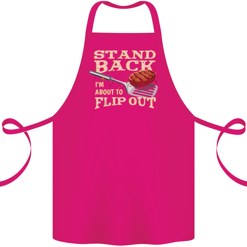 Flip Out Funny BBQ Grill Cotton Apron 100% Organic Pink
