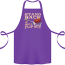 Flip Out Funny BBQ Grill Cotton Apron 100% Organic Purple