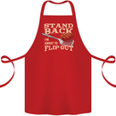 Flip Out Funny BBQ Grill Cotton Apron 100% Organic Red
