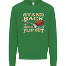 Flip Out Funny BBQ Grill Kids Sweatshirt Jumper Irish Green