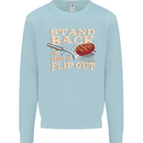 Flip Out Funny BBQ Grill Kids Sweatshirt Jumper Light Blue