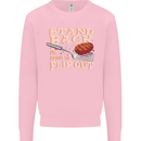 Flip Out Funny BBQ Grill Kids Sweatshirt Jumper Light Pink