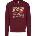 Flip Out Funny BBQ Grill Kids Sweatshirt Jumper Maroon