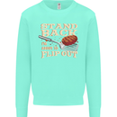 Flip Out Funny BBQ Grill Kids Sweatshirt Jumper Peppermint