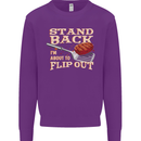 Flip Out Funny BBQ Grill Kids Sweatshirt Jumper Purple
