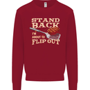 Flip Out Funny BBQ Grill Kids Sweatshirt Jumper Red