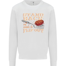 Flip Out Funny BBQ Grill Kids Sweatshirt Jumper White