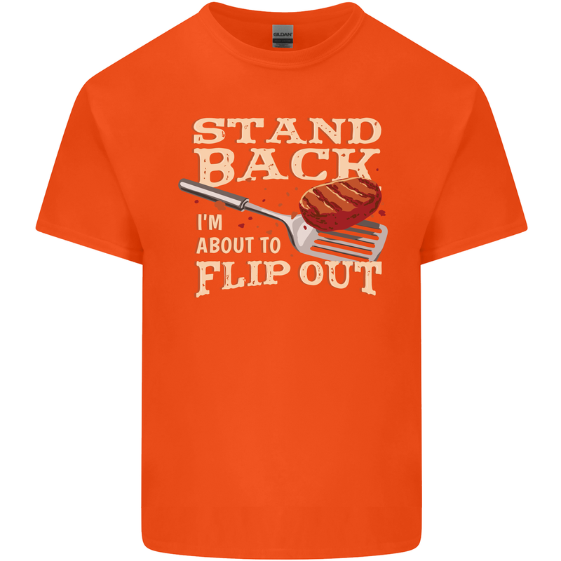 Flip Out Funny BBQ Grill Kids T-Shirt Childrens Orange