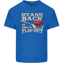 Flip Out Funny BBQ Grill Kids T-Shirt Childrens Royal Blue