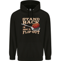 Flip Out Funny BBQ Grill Mens 80% Cotton Hoodie Black