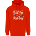 Flip Out Funny BBQ Grill Mens 80% Cotton Hoodie Bright Red